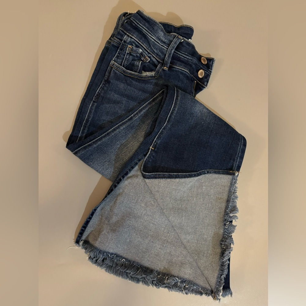 Worn once, KanCan flare jeans with slit at ankle